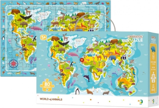 Puzzle Świat zwierząt 80 elementów 45 × 31 cm