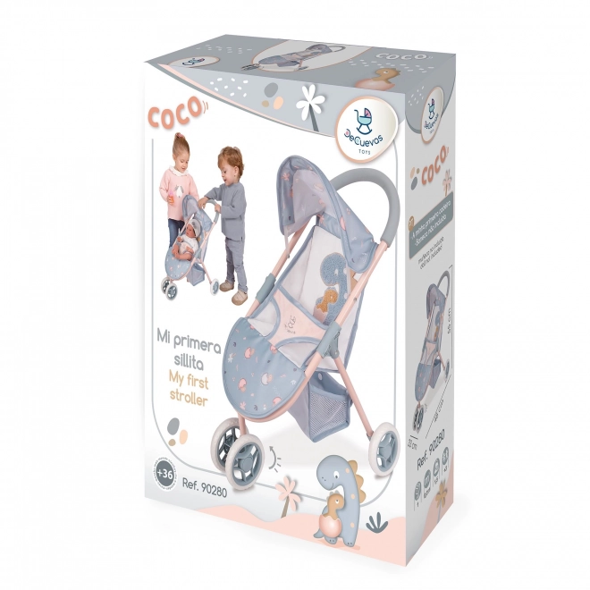 DeCuevas 90280 Sportowy wózek dla lalek trójkołowy COCO 2024 - 55 cm