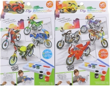 Zestaw 3D kartonowych malowanych motocykli dla dzieci