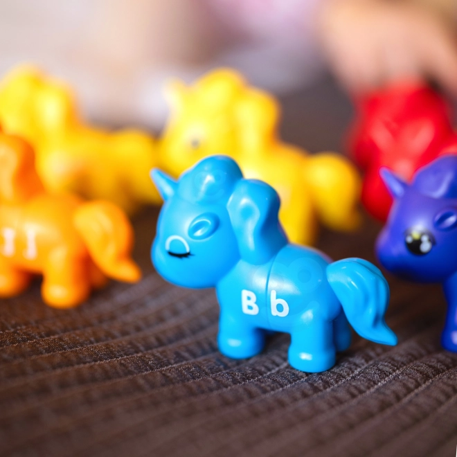 Woopie Montessori jednorożce - zestaw edukacyjny Dopasuj Literki