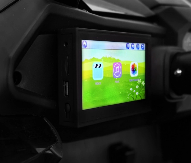 Dziecięce autko UTV-MX czarne 4x4 z MP4, zdalnym sterowaniem i oświetleniem LED