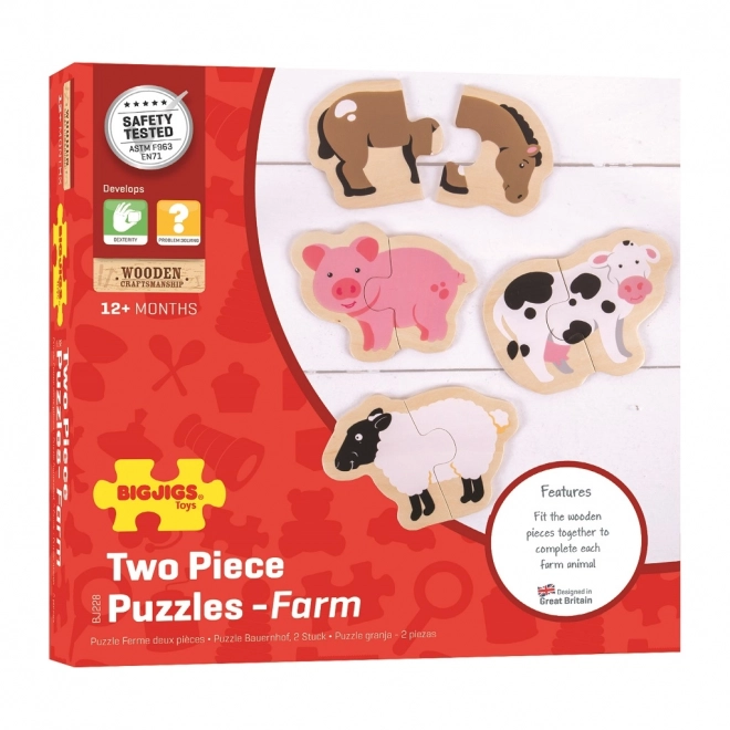 Bigjigs Toys Łatwe puzzle Zwierzątka z farmy