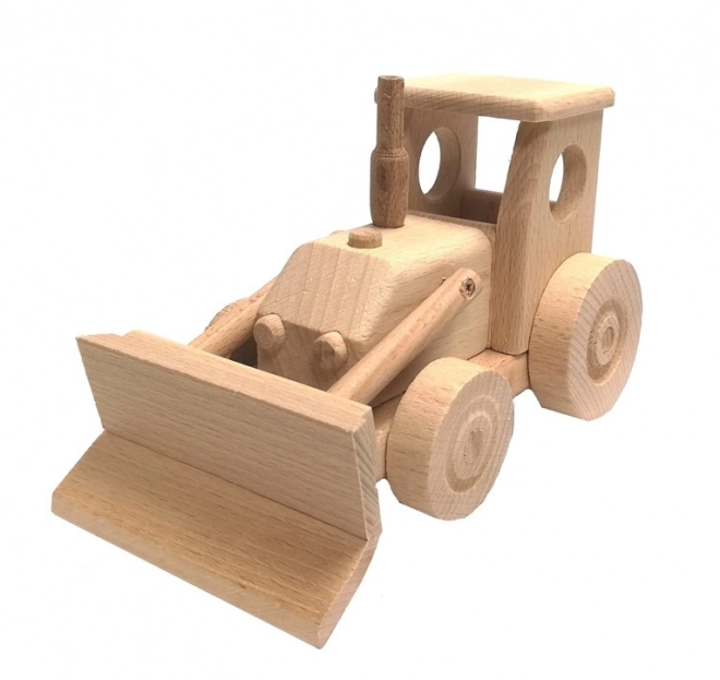 Drewniany traktor z lemieszem