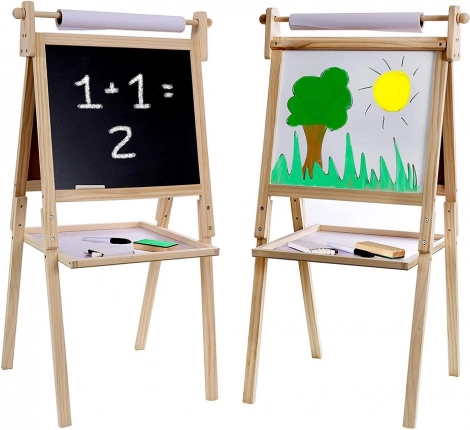 Magnetyczna dwustronna tablica dla dzieci z akcesoriami