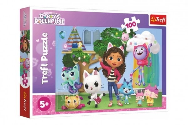 Puzzle 100 elementów Dom kotów Gabi