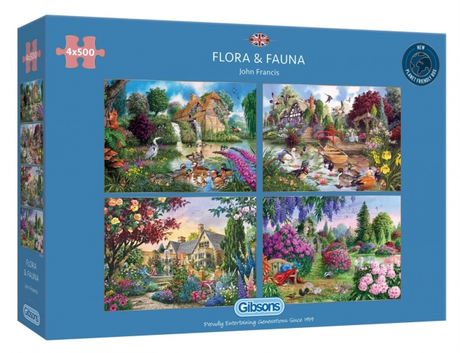 Puzzle Gibsons Flora i Fauna 4x500 elementów