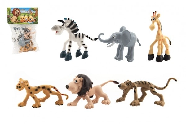 Zwierzątka wesołe safari ZOO plastik 9-10cm 6szt w woreczku