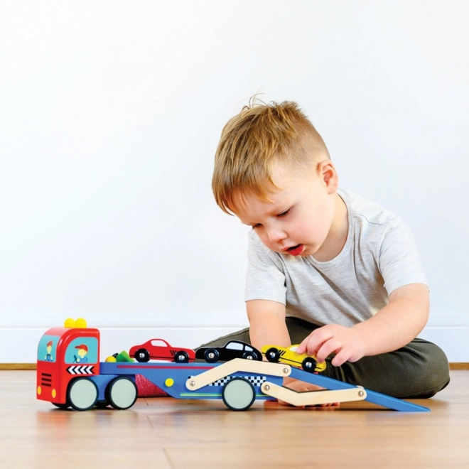 Drewniany ciągnik z samochodzikami Le Toy Van