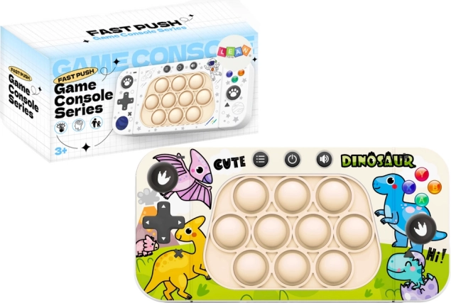kieszonkowa konsola do gier Pop It z dinozaurami i 4 trybami gry