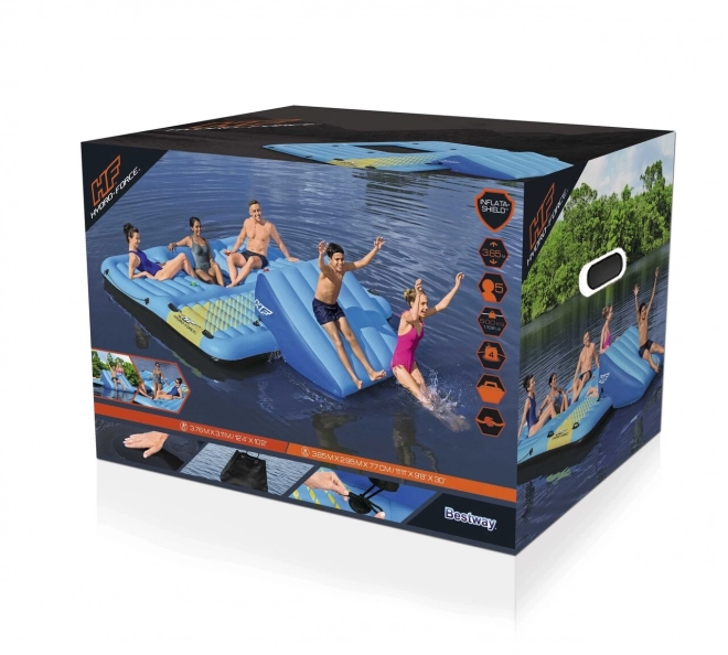 HYDRO-Force Wyspa + zjeżdżalnia 376x311cm BESTWAY