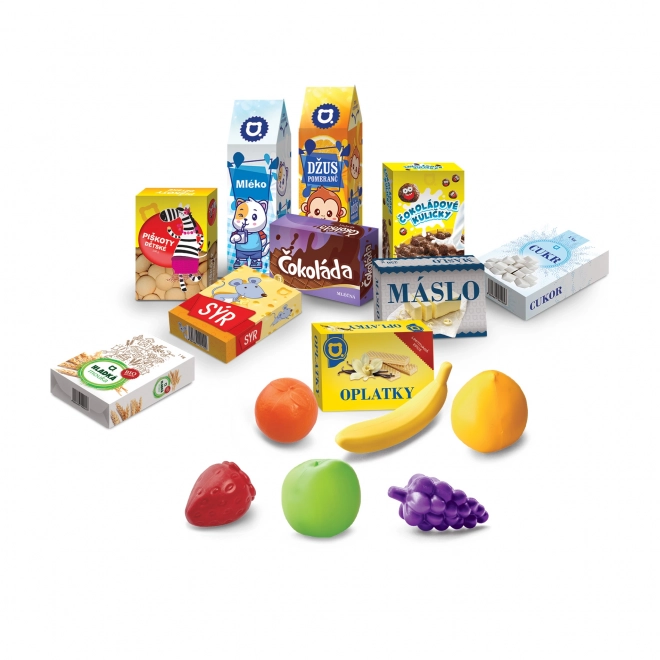 Mini koszyk sklepowy z akcesoriami i nauką