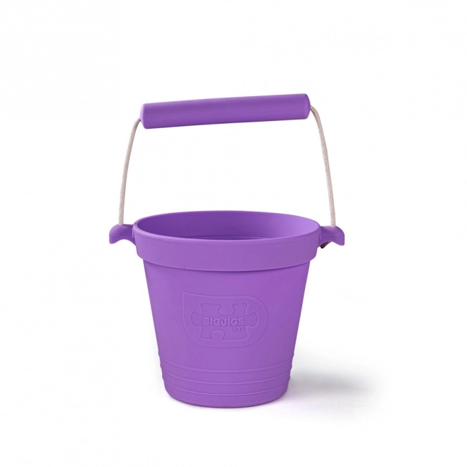Silikonowe wiaderko plażowe BIGJIGS TOYS – fioletowe