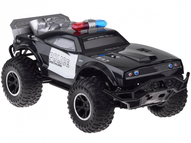 Du7cy zdalnie sterowany monster truck POLICE owietlenie na zdalne sterowanie RC0626