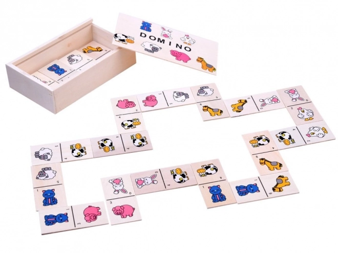 Domino puzzle kolorowe zwierzątka