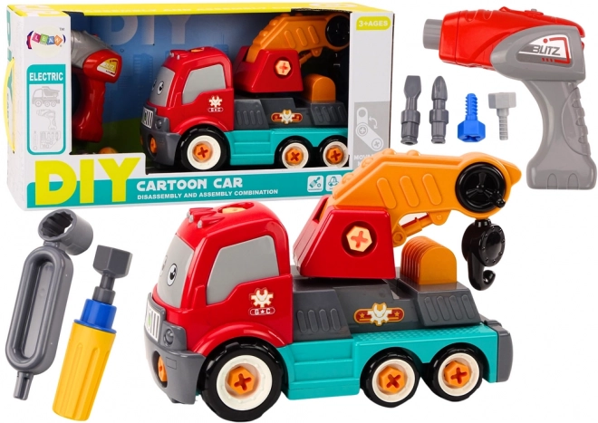 Kreskówka ciężarówka z dźwigiem DIY