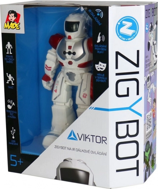 Interaktywny robot Viktor 27 cm, 21 funkcji, czerwony
