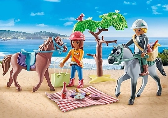 Figurki konie zestaw 71470 Wyprawa konna na plażę z Amelią i Benem