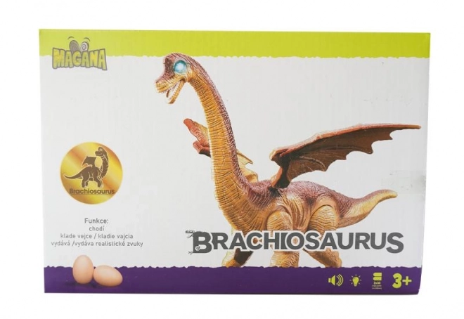 Dinozaur na baterie, składa jaja