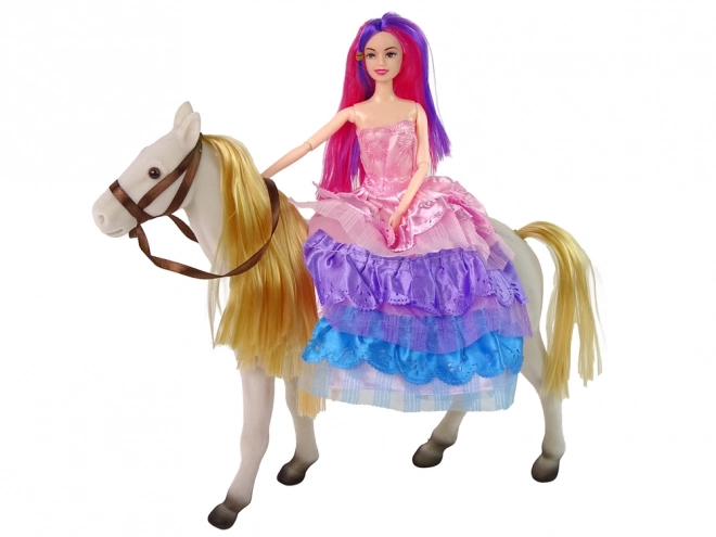 Marionetka księżniczka z białym koniem