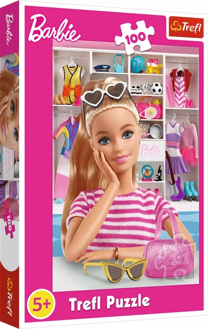 Puzzle 100 elementów Poznaj Barbie