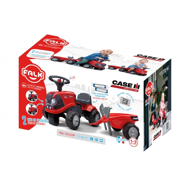 Jeżdżący traktor Baby Case IH czerwony z przyczepą