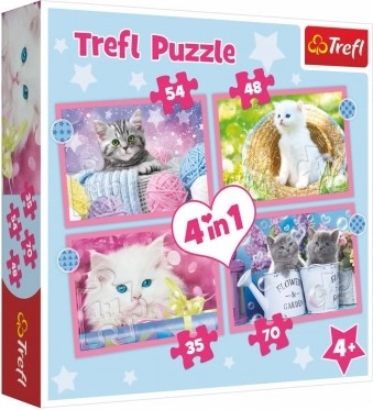 Puzzle 4w1 Wesołe kocięta