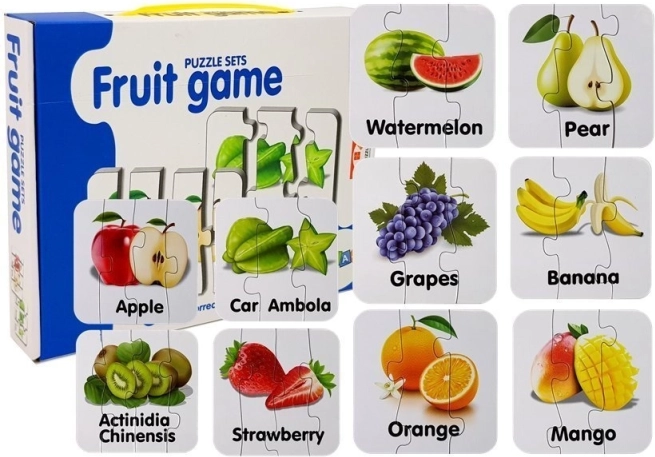 edukacyjne puzzle owoce – 10 par