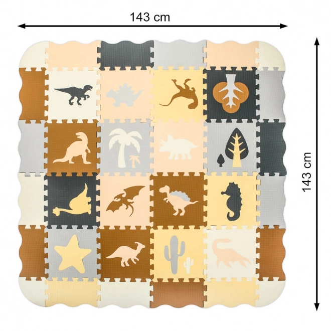 Piankowe puzzle z dinozaurami i kojcem - 36 części