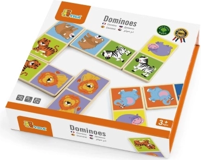 Drewniane domino ze zwierzętami