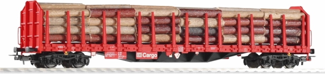 Piko Platformowy wagon Roos-t642 z kłonicami i ładunkiem drewna DB AG V - 54339