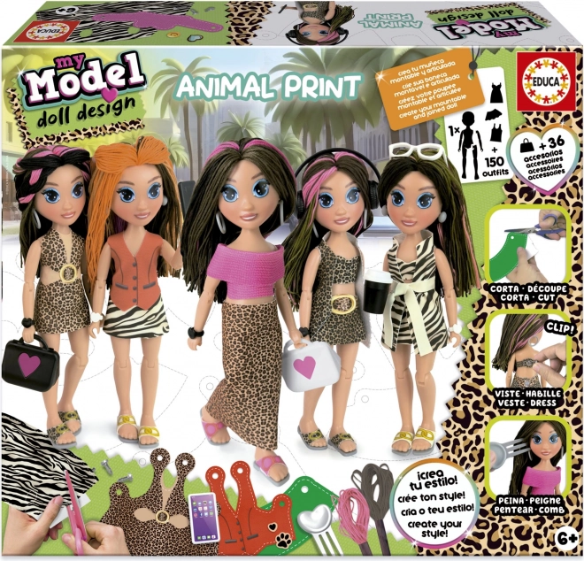 Educa Kreativny zestaw My Model Doll Design: Dzike księżniczki