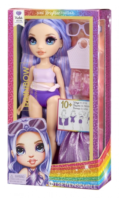 Rainbow High Fashion lalka w kostiumie kąpielowym - Violet Willow