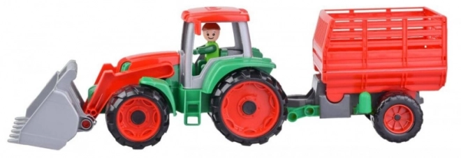 Auto Truxx traktor ładowacz z przyczepą na siano z figurką w pudełku 53x19x16cm 24m+