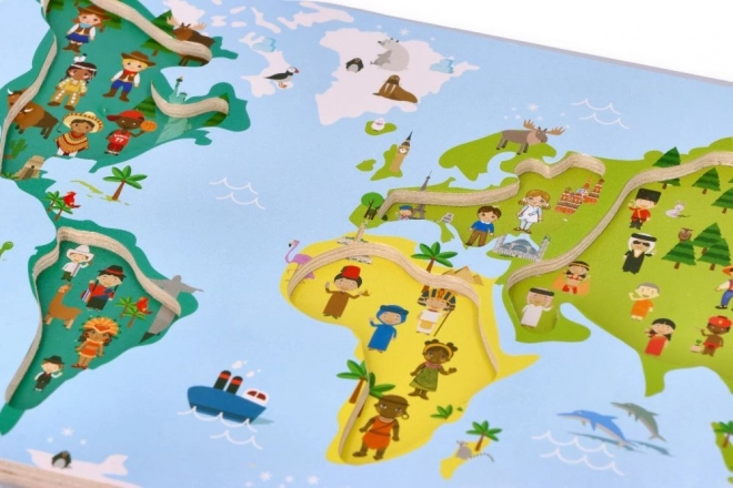 Puzzle z uchwytami mapa świata