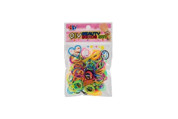 Zrób swój własny bransoletkę - kolorowe gumki 200szt z haczykiem w torebce 8,5x13cm