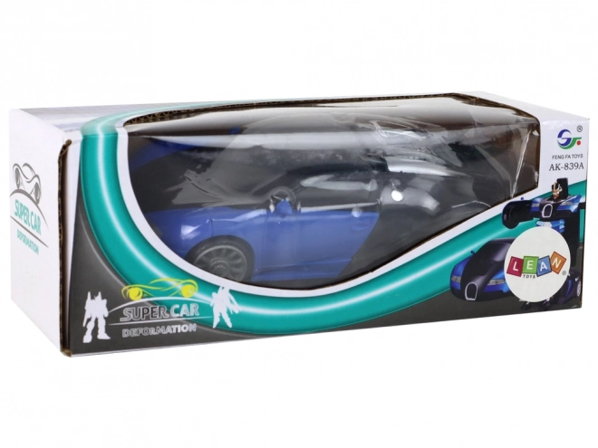 2 w 1 Niebieskie Efekty Świetlne Bugatti Samochód-Robot