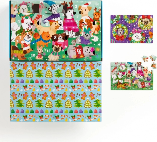 Zestaw Puzzle na Przedświąteczne Odliczanie 12 szt.
