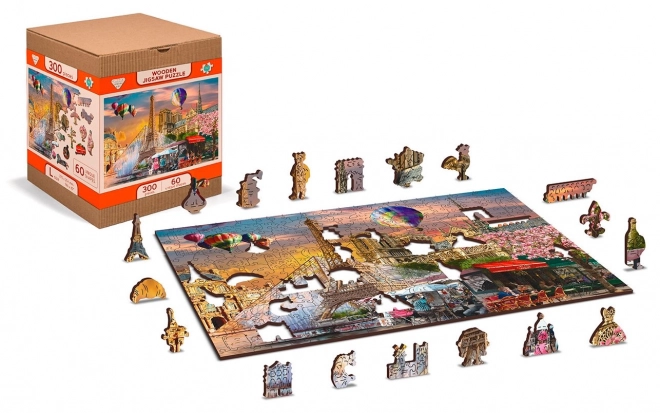 Drewniane puzzle Wiosna w Paryżu