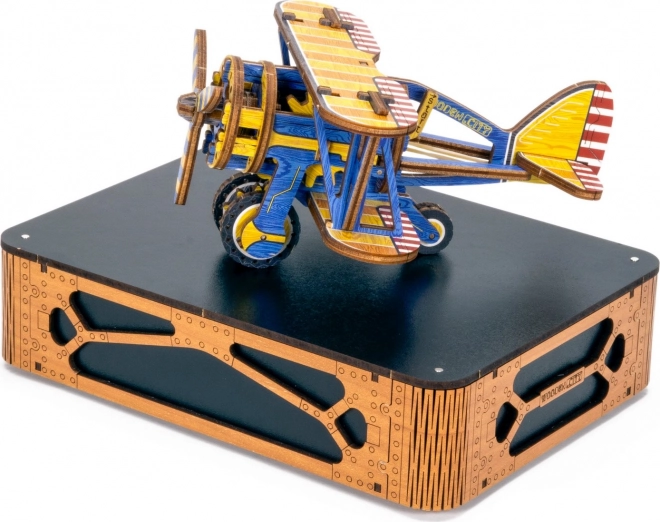 Drewniane puzzle 3D WOODEN CITY dwupłatowiec – edycja limitowana