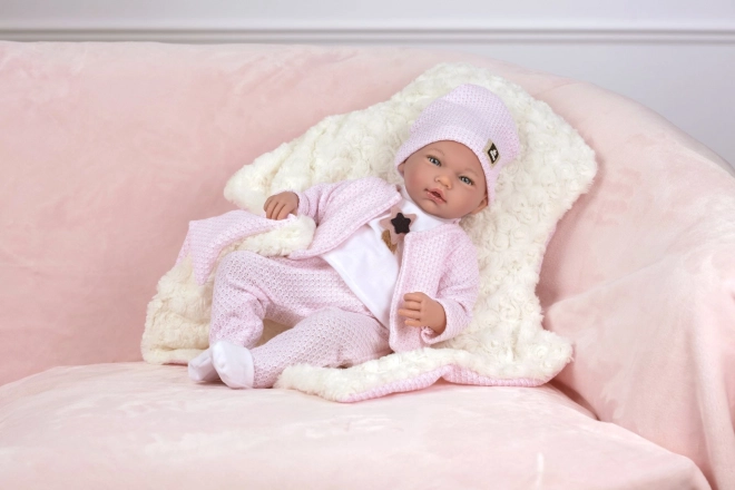 Guca 10219 LUCIA - realistyczna lalka niemowlę ze dźwiękami i miękkim materiałowym ciałem - 46 cm