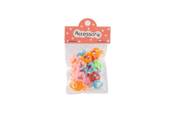 Plastikowe koraliki serce, litery ze sznurkiem 2 rodzaje w woreczku 6,5x11x1cm