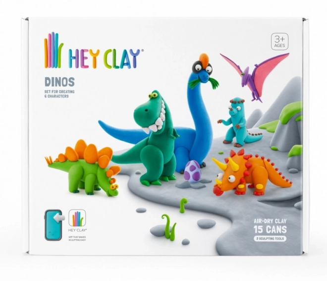 Zestaw modeliny Hey Clay Dinozaury