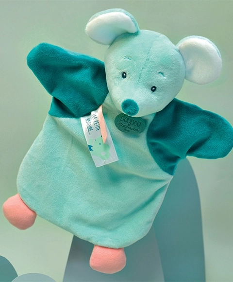 Doudou Pluszowy pacynka myszka 25 cm