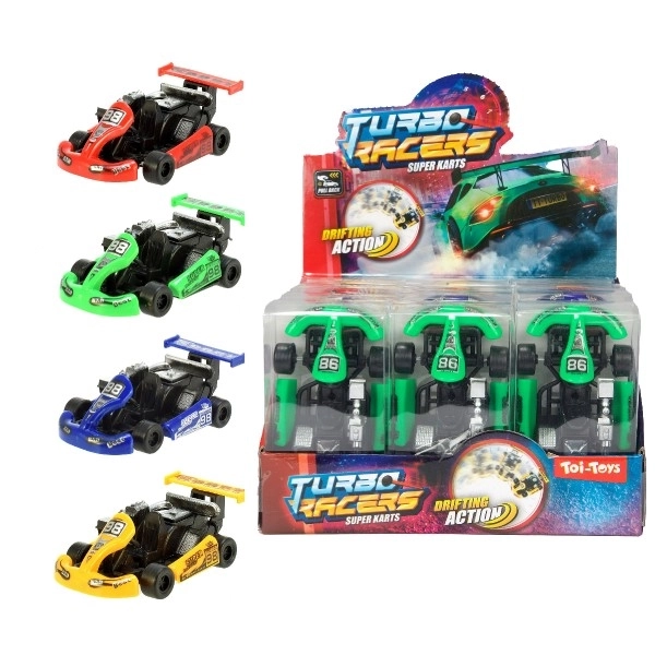 Plastowa gokart 9cm - różne kolory