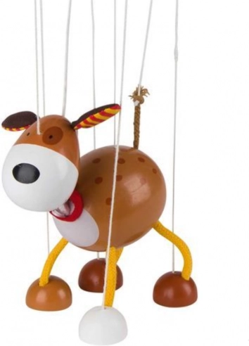 Drewniana marionetka piesek GOKI