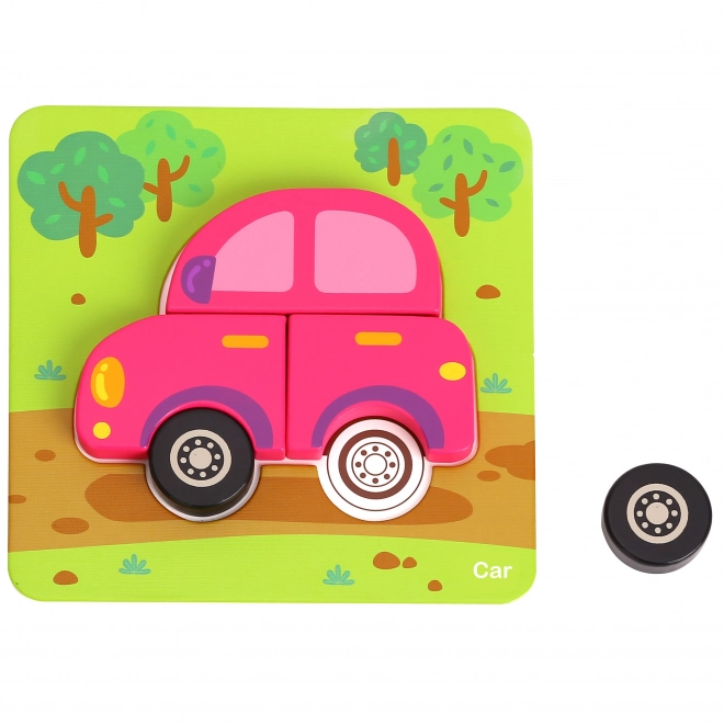 Woopie drewniane puzzle pojazdy Montessori FSC