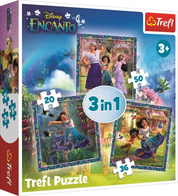 TREFL Puzzle Encanto: Postacie 3w1 (20,36,50 elementów)