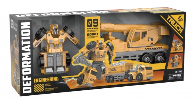 Transformujący się samochód ciężarowy dźwig - robot