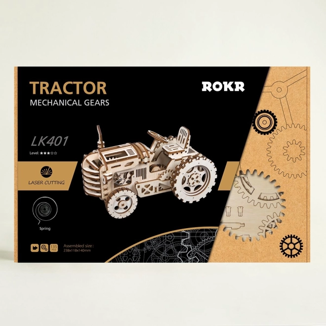 RoboTime 3D drewniane mechaniczne puzzle Traktor