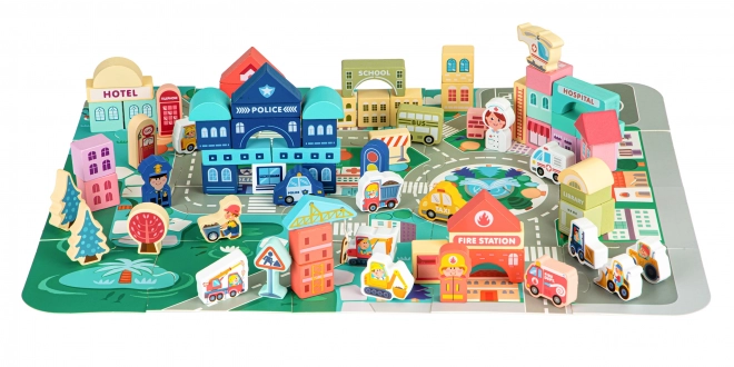 ECOTOYS Drewniane klocki Miasto